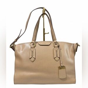 Lauren Ralph Lauren Leather Satchel- Gold Hardware - Suede Interior - Pre-loved